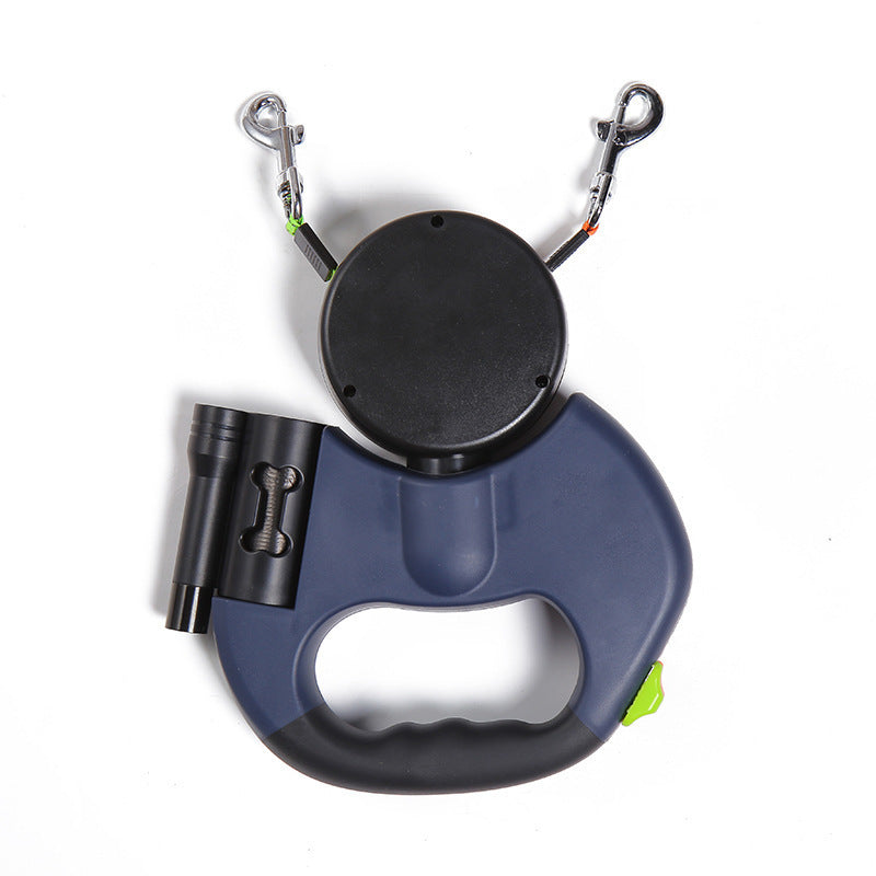 Dual Retractable Dog Leash with Light for Safer Walks