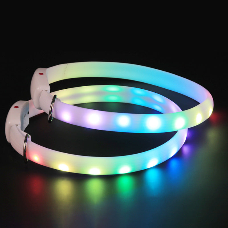 USB Rechargeable LED Dog Collar for Safe Night Walks