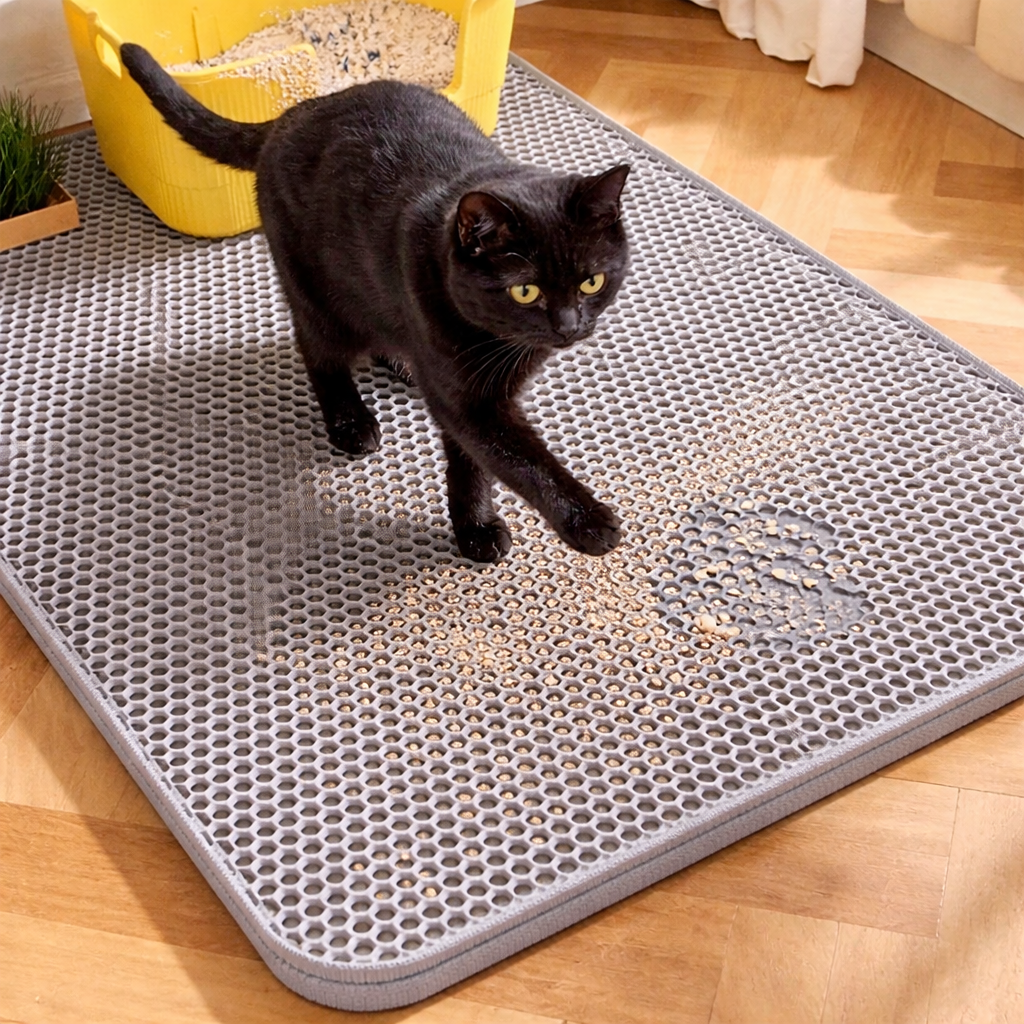 Waterproof Litter Mat for Easy Cleanup and Less Tracking