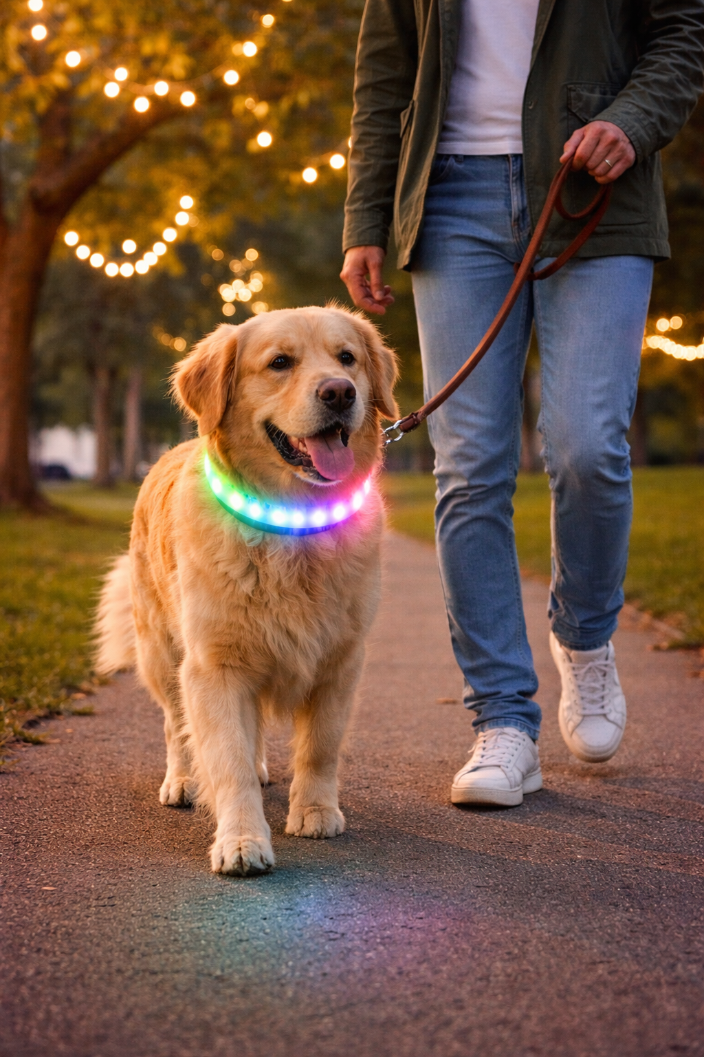 USB Rechargeable LED Dog Collar for Safe Night Walks