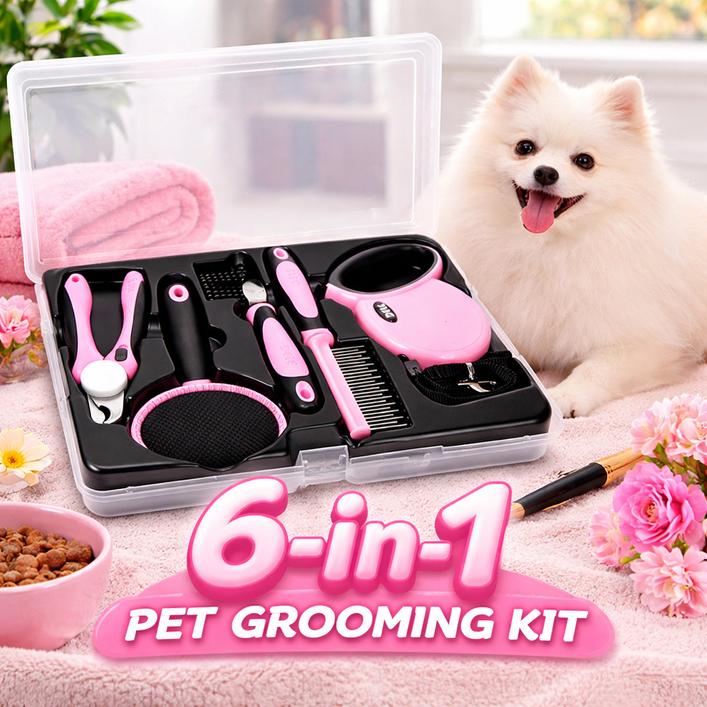 All-in-One Dog Leash and Grooming Tool Se