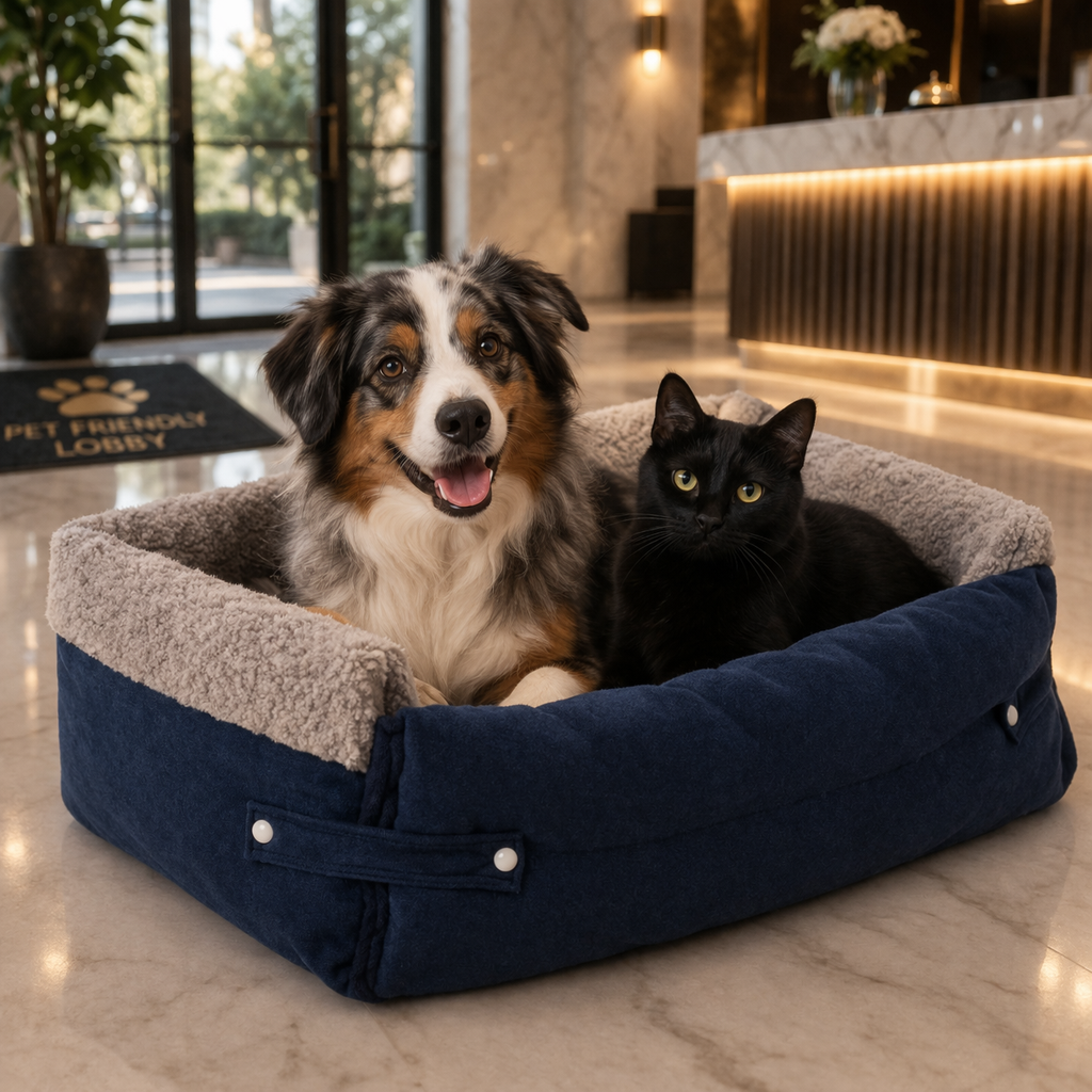 Soft Flip Pet Bed with Blanket for Happy Pets