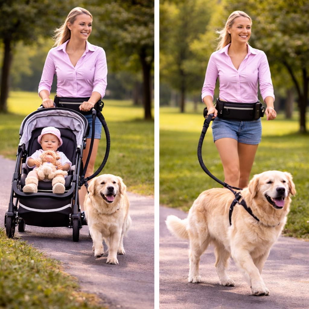 Hands-Free Dog Leash Belt for Easy Walks and Run