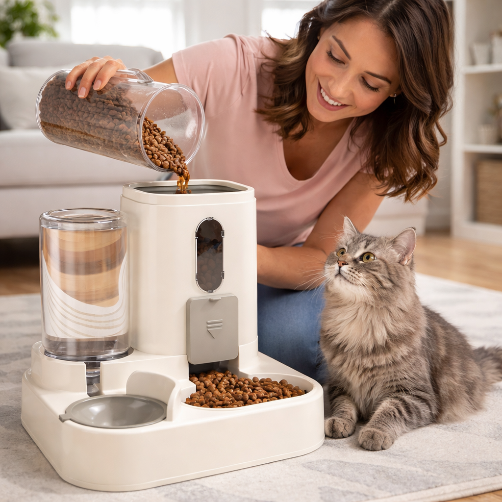 Easy Feeding 2-in-1 Cat Food & Water Station
