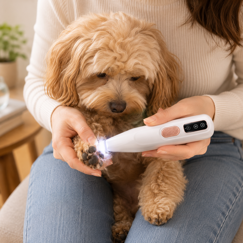 LED Dog Paw Trimmer – Safe Waterproof Grooming Clipper for Dogs & Cats