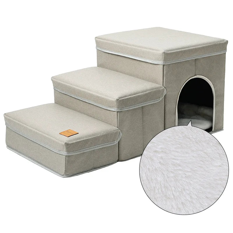 Foldable Pet Stairs for Easy, Safe Climbing