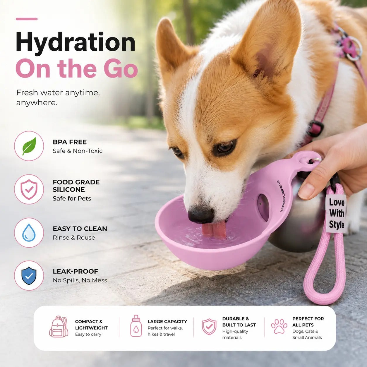Sip & Go: The Leak-Proof Travel Bottle for Every Pet