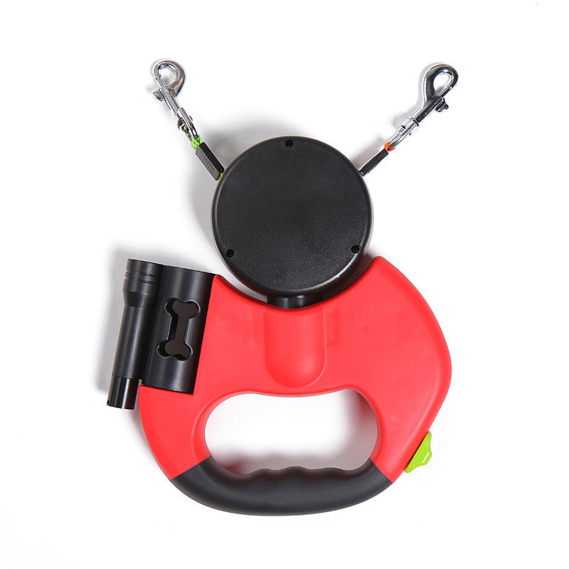 Dual Retractable Dog Leash with Light for Safer Walks