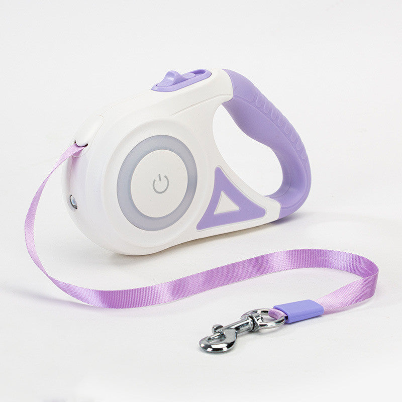 Retractable Dog Leash with Light for Safe Night Walks